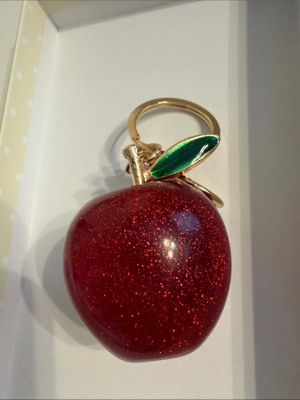 Sparkling Red Apple Keychain- NWOT